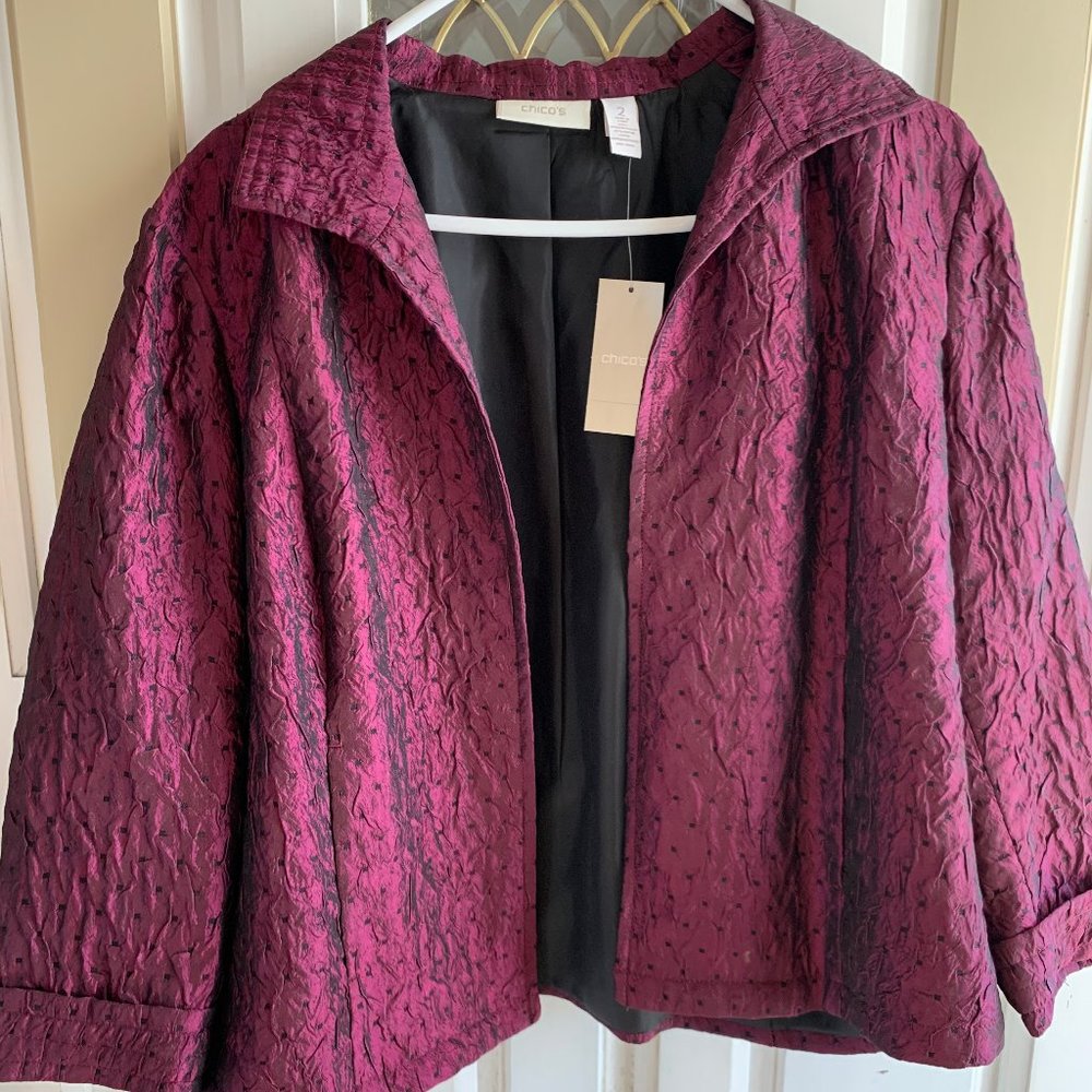 Chico's Sz2 (regular Sz12) Textured Cover-up